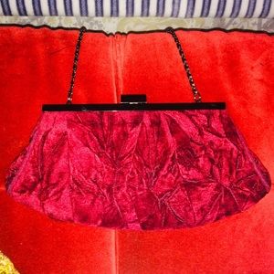 VINTAGE Nordstrom Brand Red Velvet Evening Purse